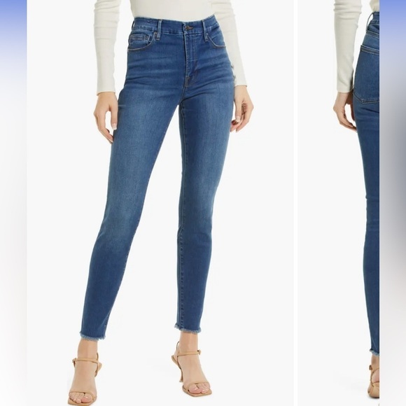 NWOT Good American Good Legs Frayed Hem Skinny Jeans 18 - Picture 1 of 13